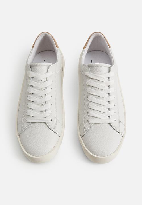 MANGO - Haifa leather mix sneaker - white