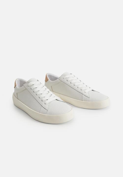 MANGO - Haifa leather mix sneaker - white