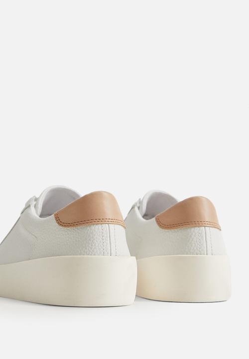 MANGO - Haifa leather mix sneaker - white