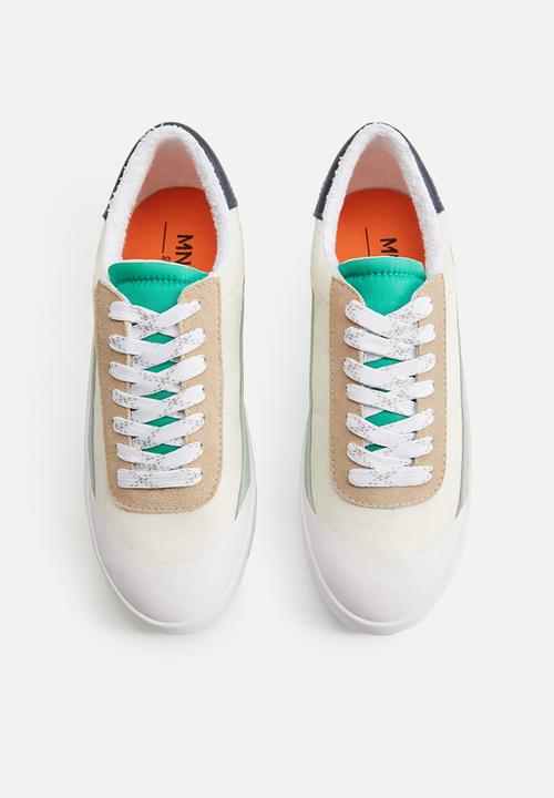 MANGO - Herring leather mix sneaker - white
