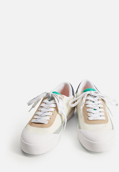 MANGO - Herring leather mix sneaker - white