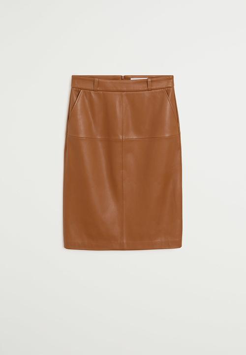 MANGO - Skirt pencil - brown