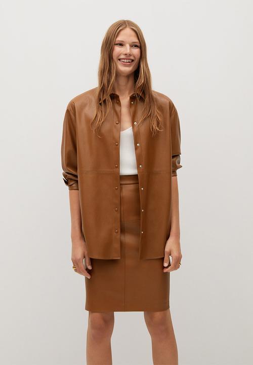 MANGO - Skirt pencil - brown