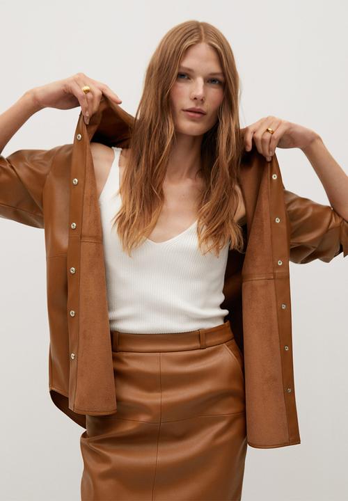 MANGO - Skirt pencil - brown