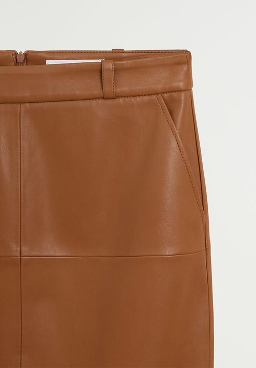 MANGO - Skirt pencil - brown