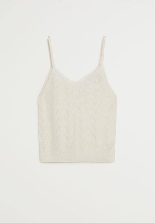 MANGO - Top heart - white