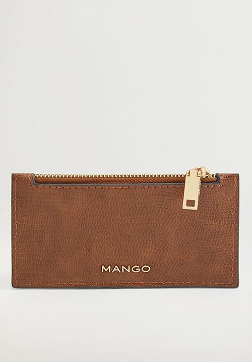 MANGO - Card holder m brais  - brown