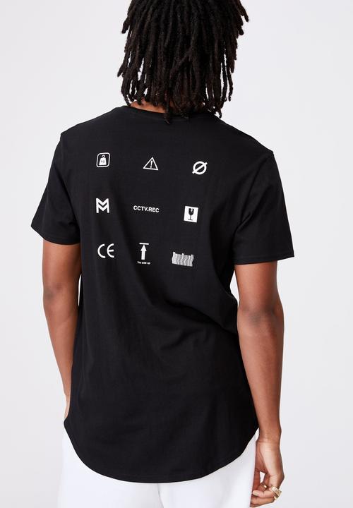 Factorie - Supply curved graphic T-shirt - black