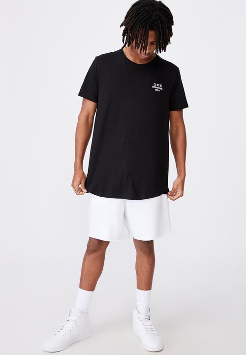 Factorie - Supply curved graphic T-shirt - black
