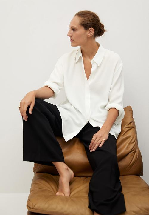 MANGO - Shirt bass - white