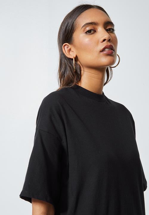 Superbalist - Tiered knit midi - black