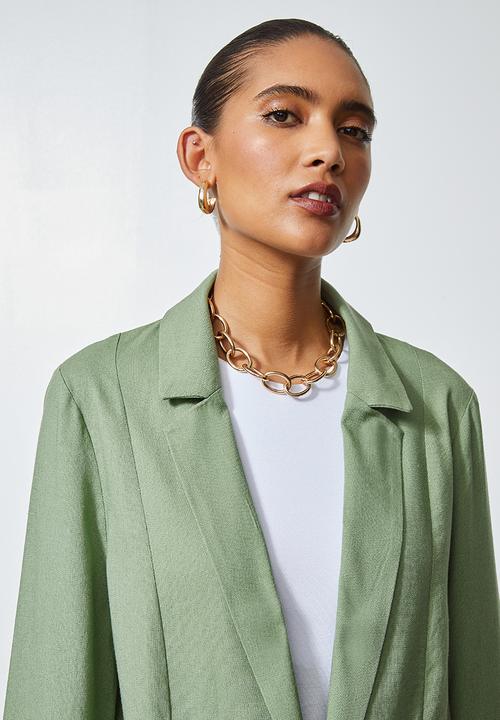 Superbalist - Linen blend blazer - sage