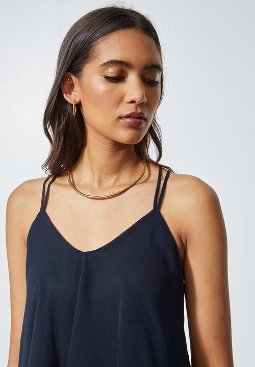 Superbalist - Double layer chiffon strappy cami - navy