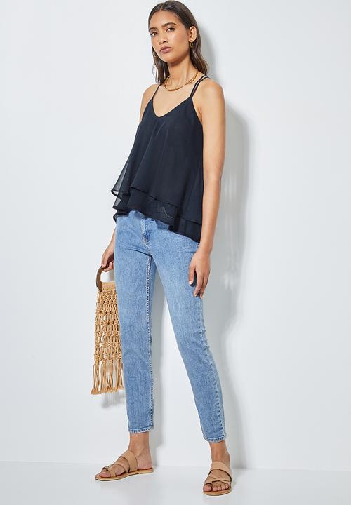 Superbalist - Double layer chiffon strappy cami - navy
