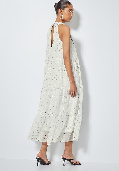 Superbalist - Yoryu chiffon tiered maxi - white & black