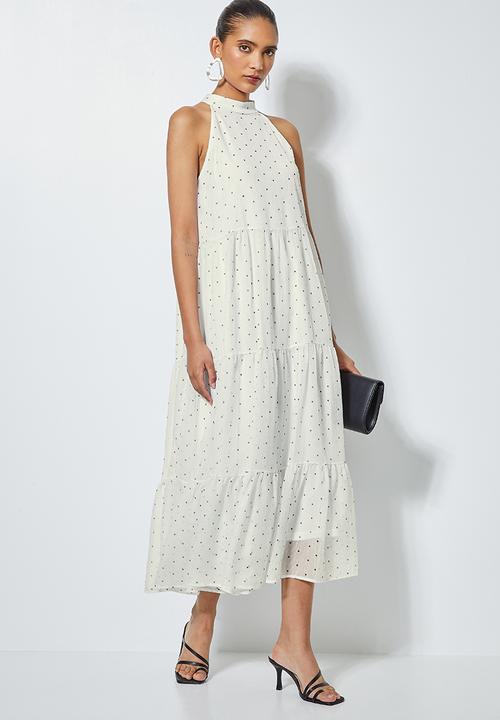 Superbalist - Yoryu chiffon tiered maxi - white & black