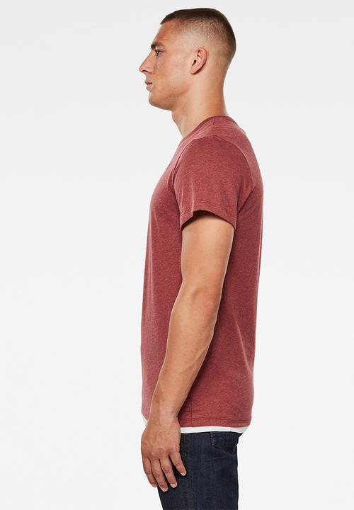 G-STAR - Base-s r t s\s - dry red heather
