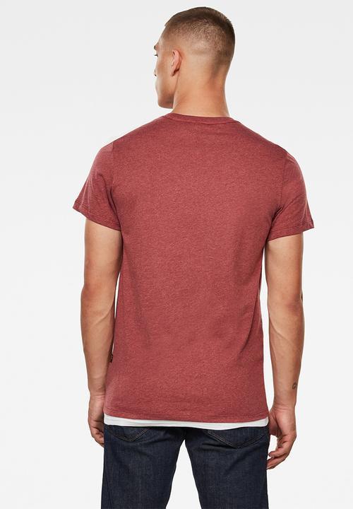 G-STAR - Base-s r t s\s - dry red heather