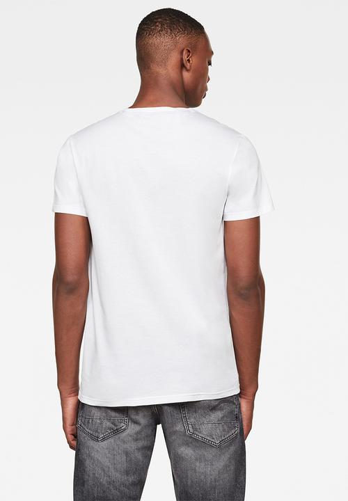 G-STAR - Raw. stripe graphic r  short sleeve tee - white