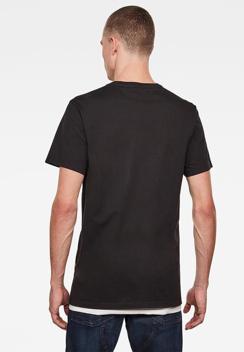 G-STAR - Raw. stripe graphic r tee - dark black
