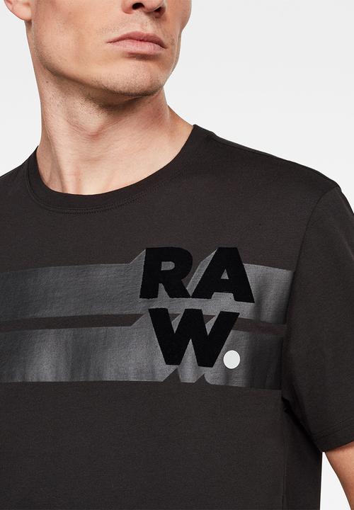 G-STAR - Raw. stripe graphic r tee - dark black