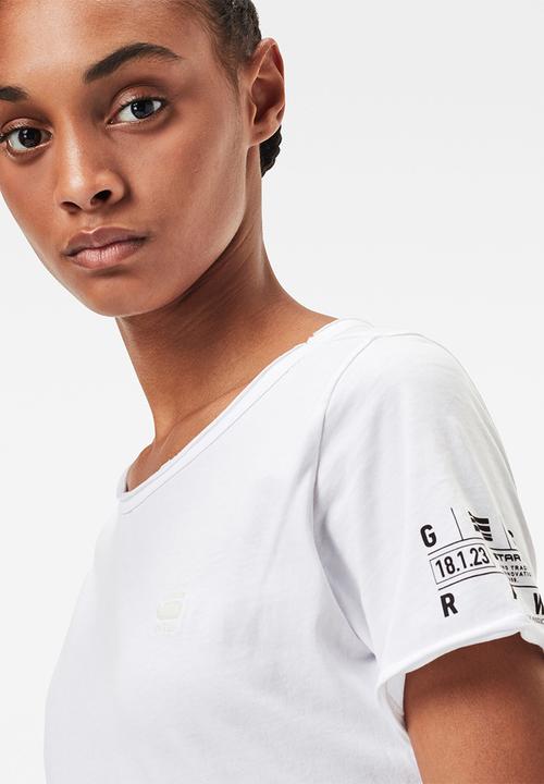 G-STAR - Mysid r t optic slim short sleeve - white