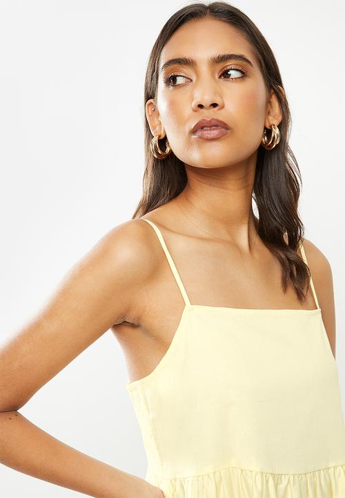 VELVET - Squareneck tiered cami maxi dress - yellow
