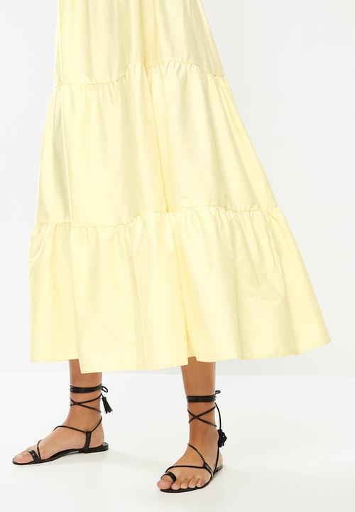 VELVET - Squareneck tiered cami maxi dress - yellow