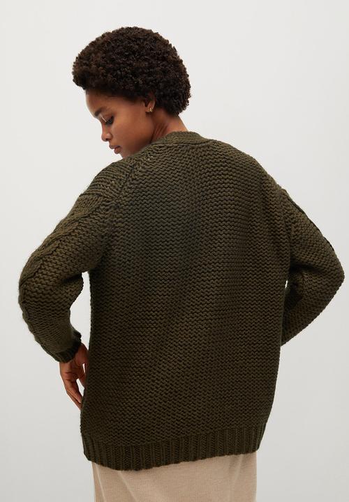 MANGO - Cardigan yaya - khaki/olive