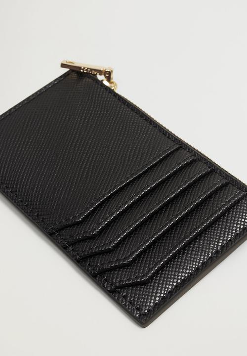 MANGO - Card holder m brais - black