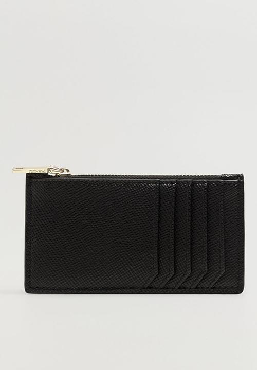 MANGO - Card holder m brais - black