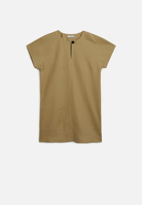 MANGO - Dress candel - khaki