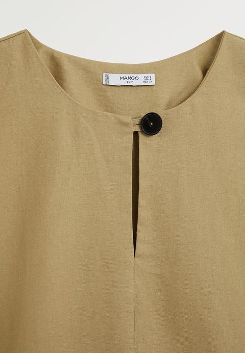 MANGO - Dress candel - khaki
