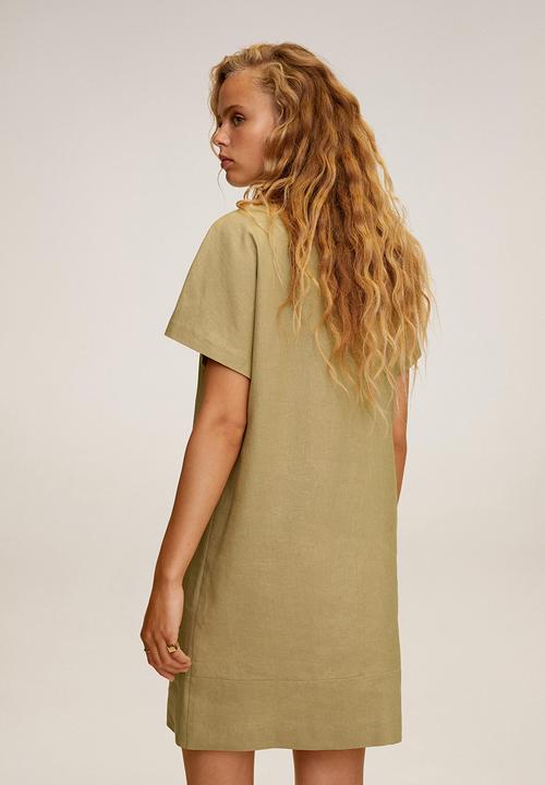 MANGO - Dress candel - khaki