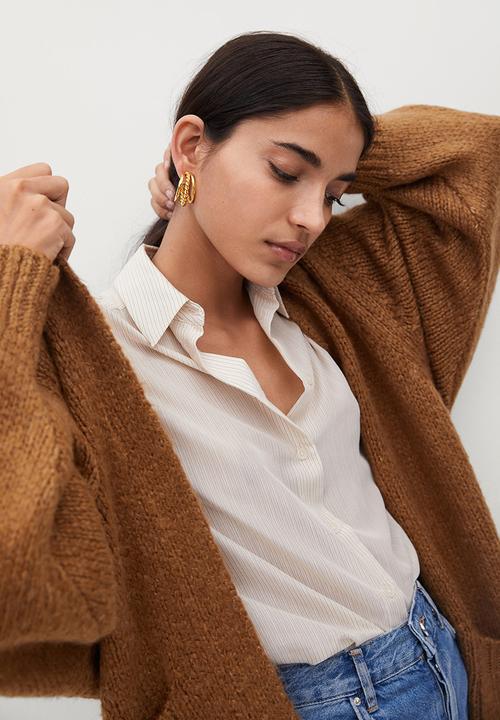 MANGO - Cardigan bigger - dark brown