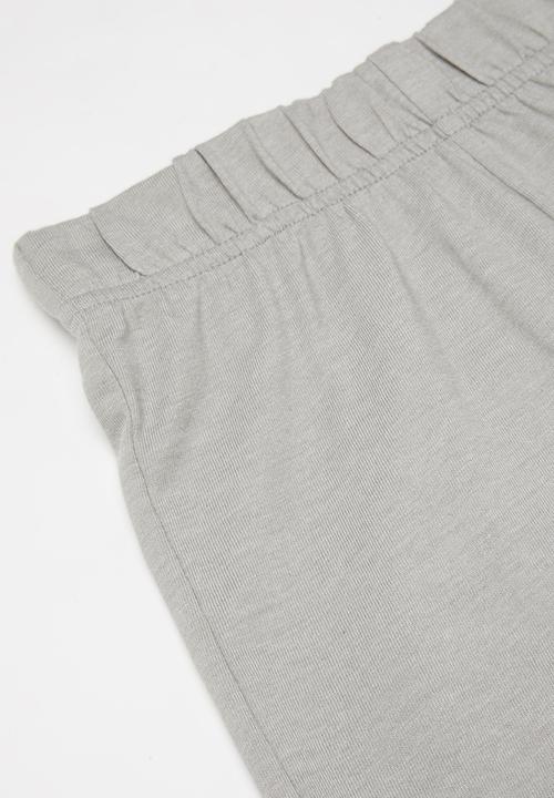 Pop Candy - 2 Pack tee & shorts pj sets - Black & grey