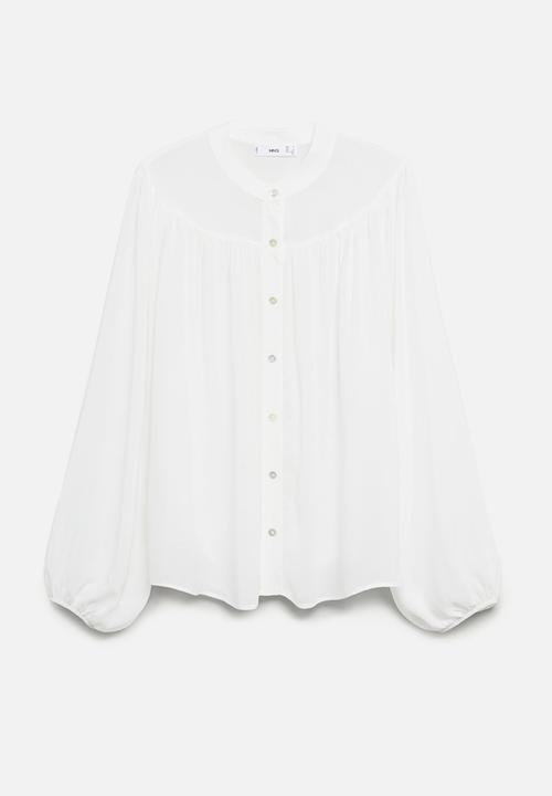 MANGO - Blouse mint - white