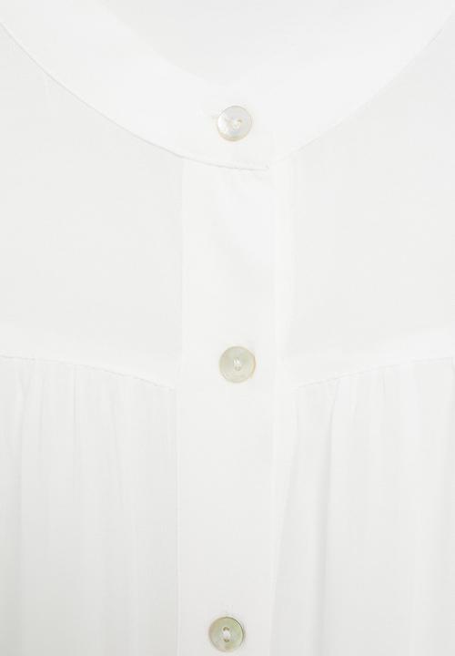MANGO - Blouse mint - white