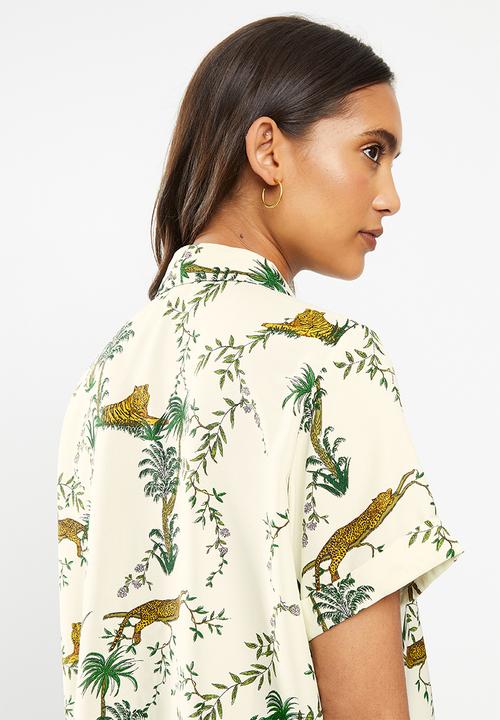 ONLY - Elvina short sleeve button through - yellow