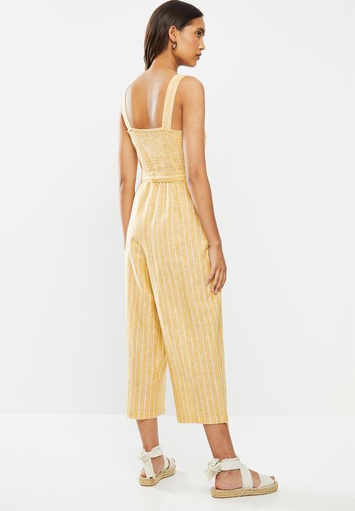 ONLY - Canyon strap crop life jumpsuit - yellow