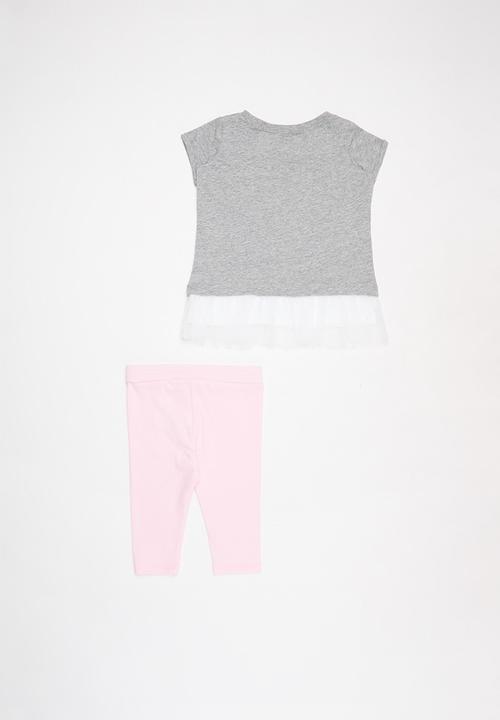Converse - Converse graph capri leg set top - grey & pink 