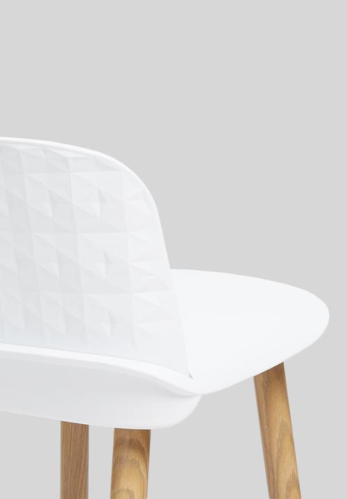 Sixth Floor - Embossed felix kitchen stool - white & natural