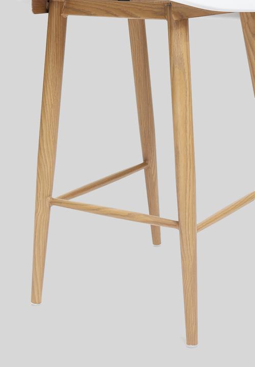 Sixth Floor - Embossed felix kitchen stool - white & natural