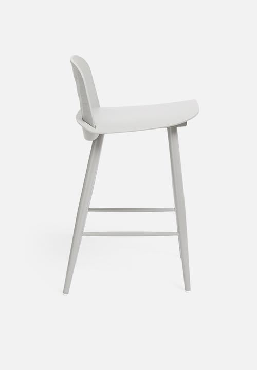Sixth Floor - Embossed felix kitchen stool - light grey