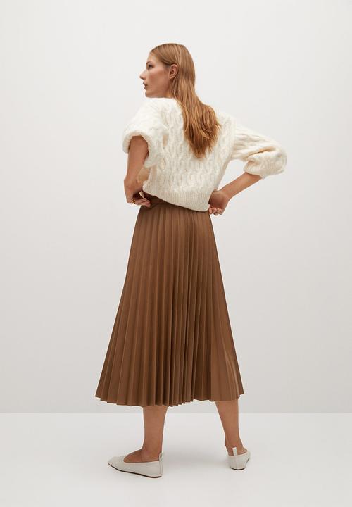 MANGO - Skirt ona - medium brown