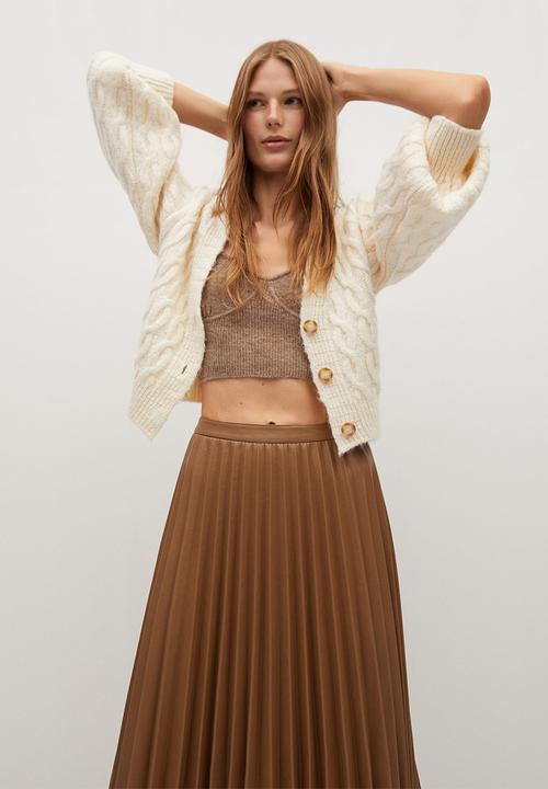 MANGO - Skirt ona - medium brown
