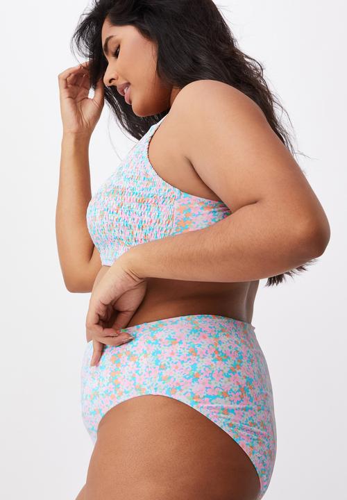 Cotton On - Curve high waisted full bikini bottom - meadow fields
