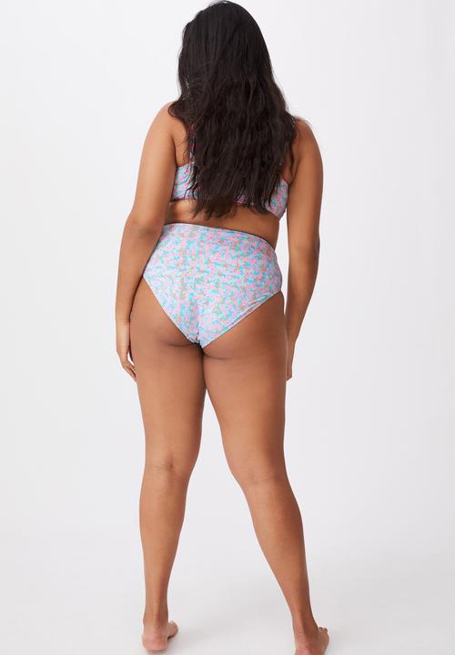 Cotton On - Curve high waisted full bikini bottom - meadow fields