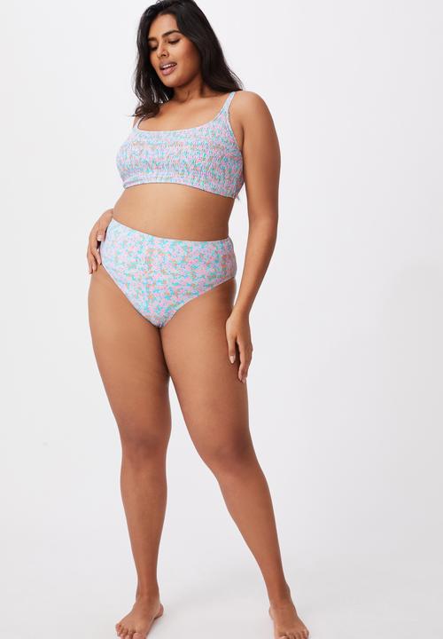 Cotton On - Curve high waisted full bikini bottom - meadow fields