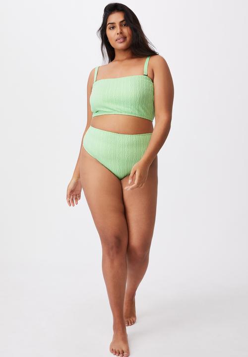 Cotton On - Curve high waisted full bikini bottom - mint broiderie